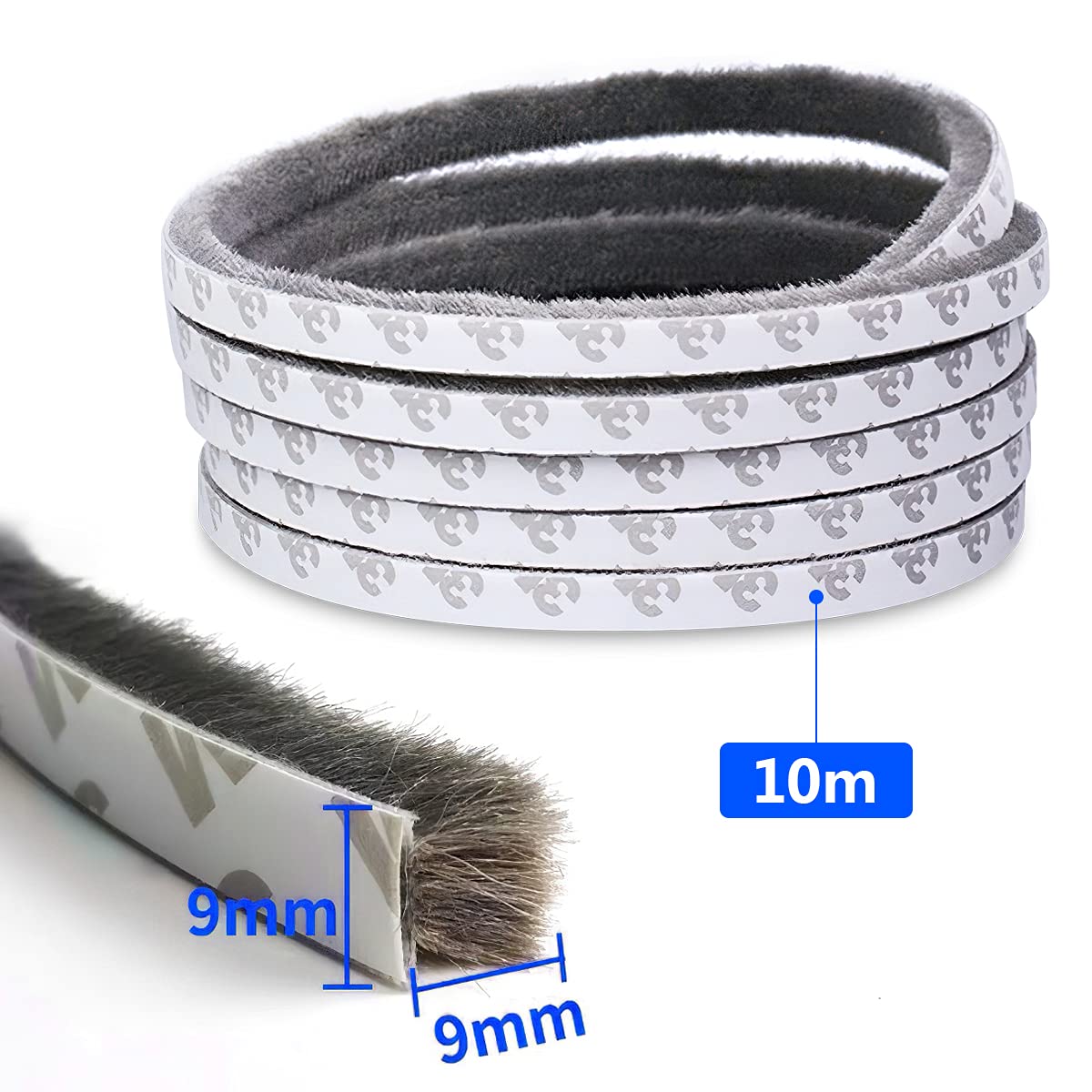 HASTHIP 10 Meters Soundproof Window Sealing Strips, Windproof Dustproof Door Window Frame Seal Self Adhesive Brush Strip, Sliding Window Seal, Window Door Seal, Sliding Door Seal Strip (Grey) HASTHIP 10 Meters Soundproof Window Sealing Strips, Windproof Dustproof Door Window Frame Seal Self Adhesive Brush Strip, Sliding Window Seal, Window Door Seal, Sliding Door Seal Strip (Grey)